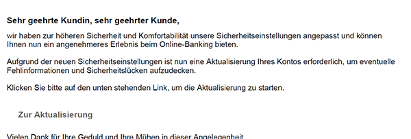 Phishing-Mail Identitätsüberprüfung Phishing-Mail Identitätsüberprüfung